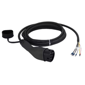 כבל לעמדות טעינת רכב חשמלי 10 מטר Braumers Type-2 TPU 22kw