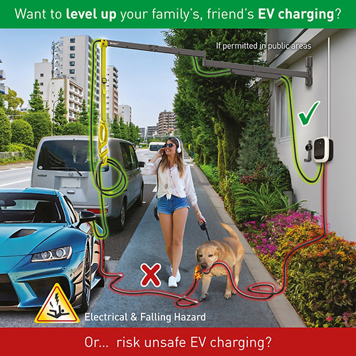 זרוע ברקן לכבל טעינה רכב חשמלי 160ס"מ EV160WM2