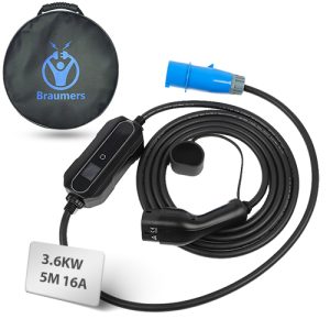מטען לרכב חשמלי סיקון חד פאזי Braumers EV Charger 6A/8A/10A/13A/16A CEE