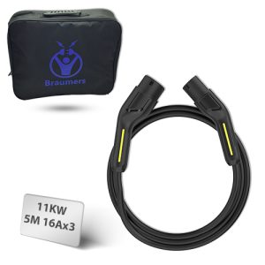 כבל טעינה לרכב חשמלי תלת פאזי BRAUMERS Cable 16Ax3 11Kw Type2 to Type2 5M