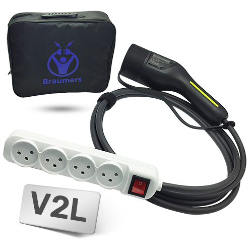 מתאם V2L של Braumers לרכב חשמלי Changan Deepal S07 על רקע לבן